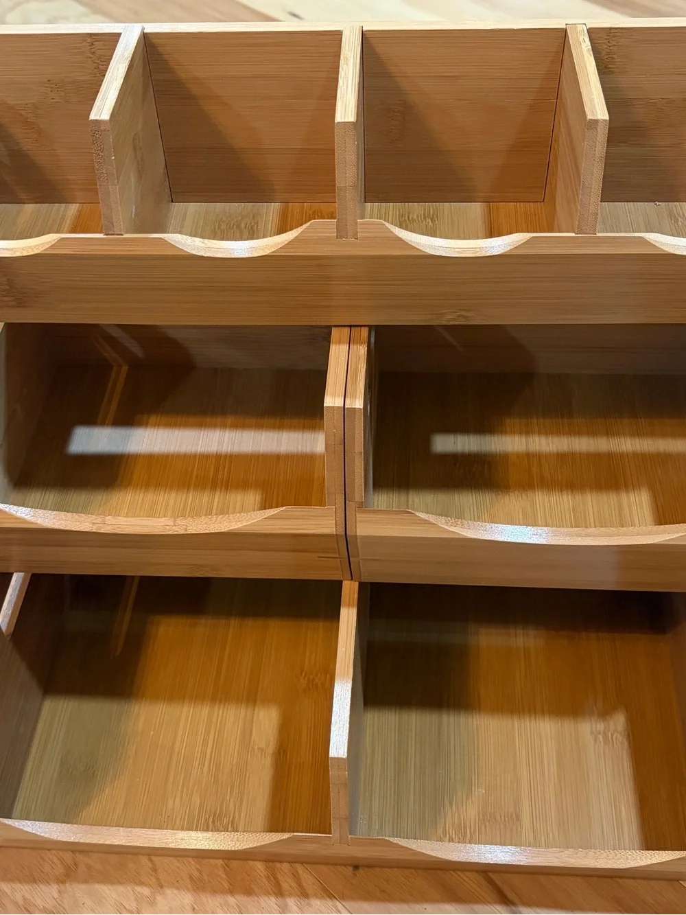 Seville Classics 4 Piece Bamboo Stackable Bin Organizer With Removable Dividers